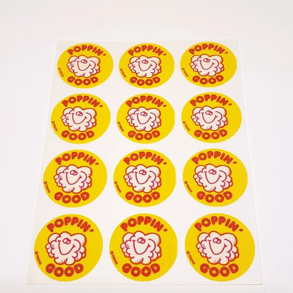 1979 Trend Popcorn Scratch 'n Sniff Sticker Sheets w/ Certificates Poppin' Good